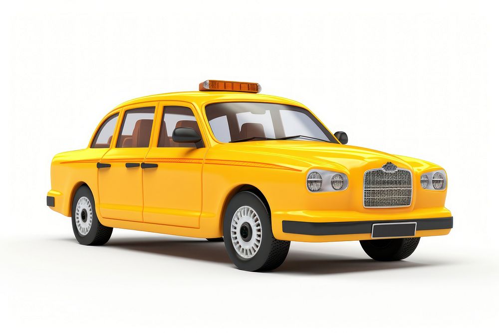 Taxi car vehicle white background transportation. AI generated Image by rawpixel.