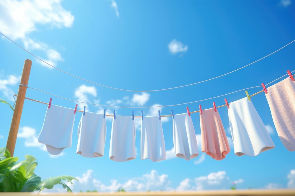 Clothesline clothesline outdoors laundry. AI generated Image by rawpixel.