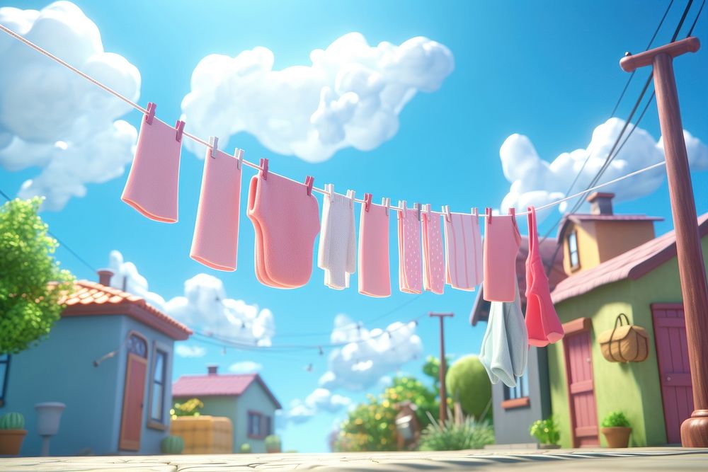 Clothesline clothesline outdoors laundry. AI generated Image by rawpixel.