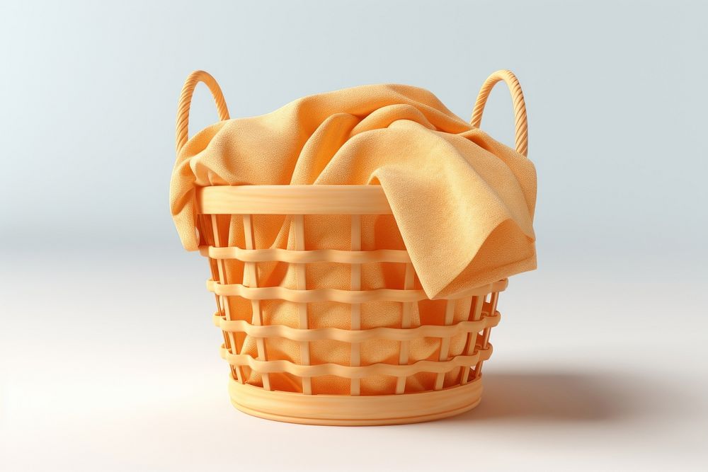 Laundry basket laundry white background container. AI generated Image by rawpixel.