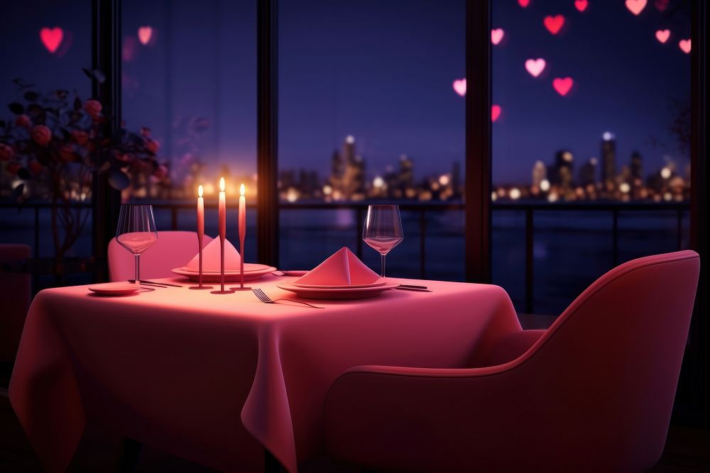 Architecture restaurant furniture romantic. AI generated Image by rawpixel.