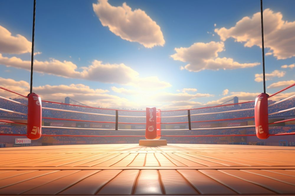 Boxing ring outdoors sky architecture. AI generated Image by rawpixel.
