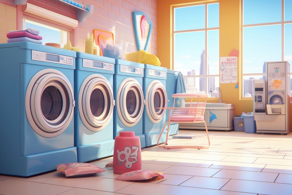 Launderette appliance laundry dryer. AI generated Image by rawpixel.
