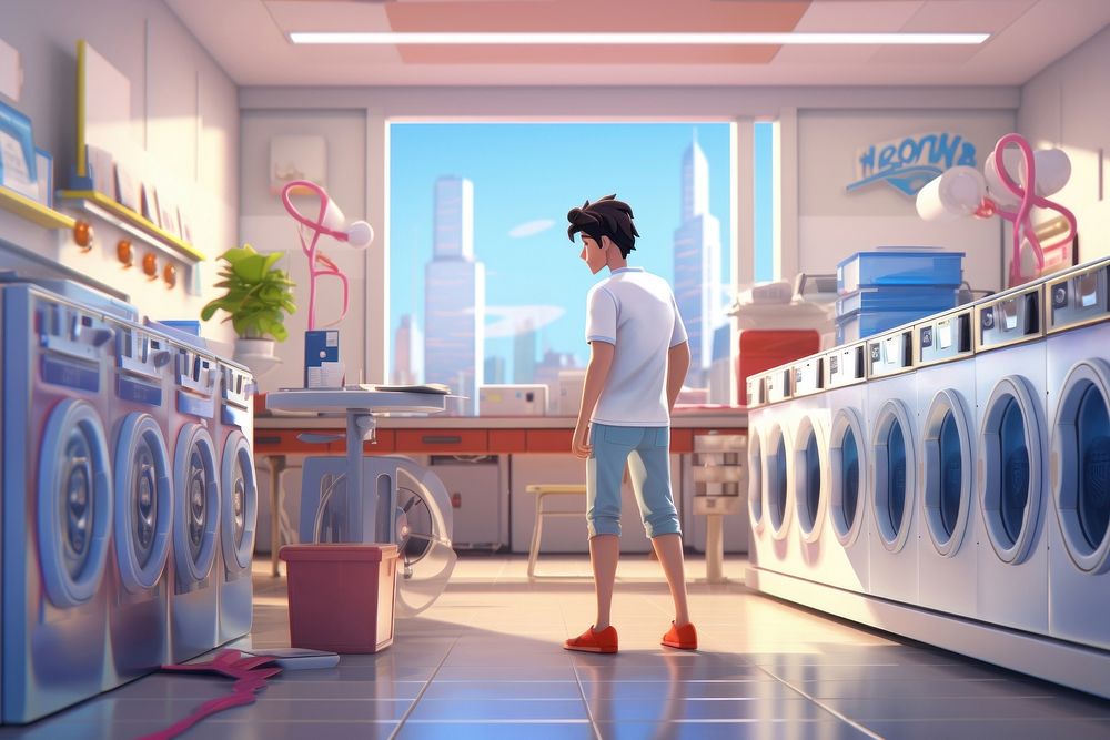 Laundromat laundromat appliance laundry. AI generated Image by rawpixel.