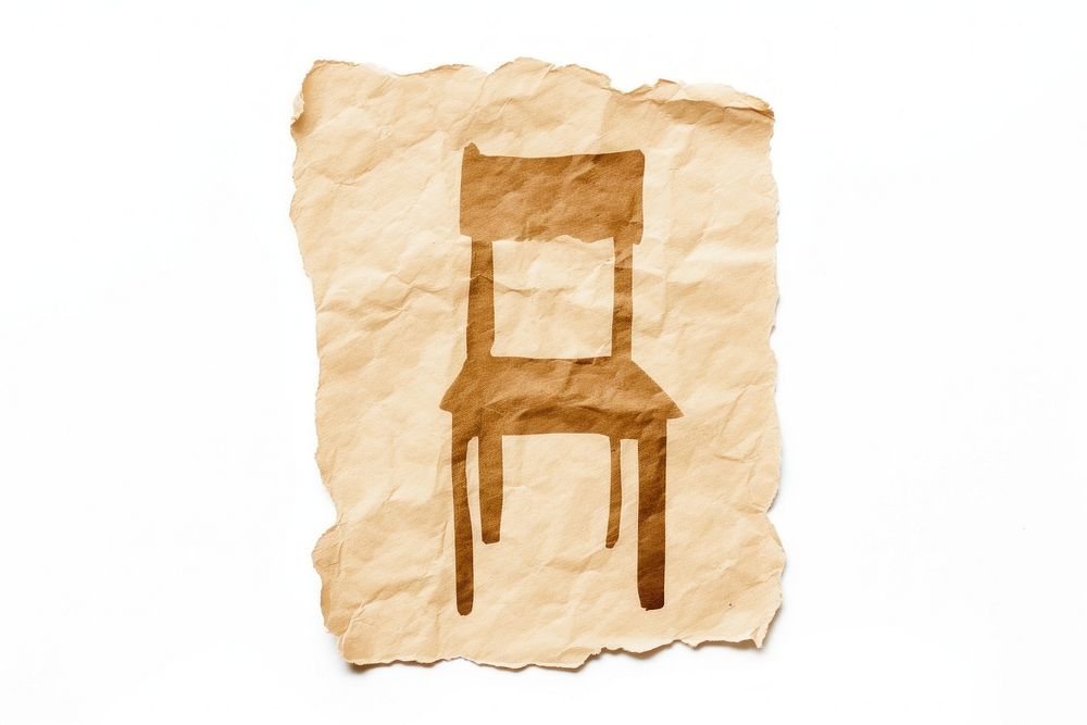 Paper text chair white background. AI generated Image by rawpixel.