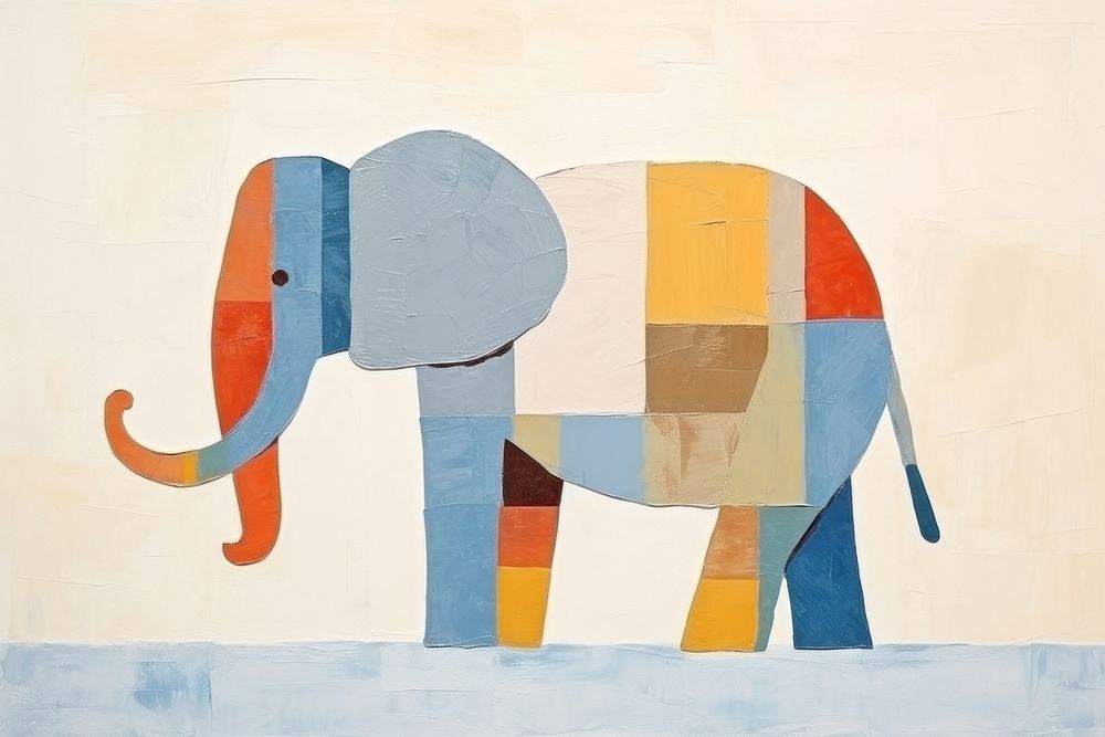 Elephant art wildlife painting. 