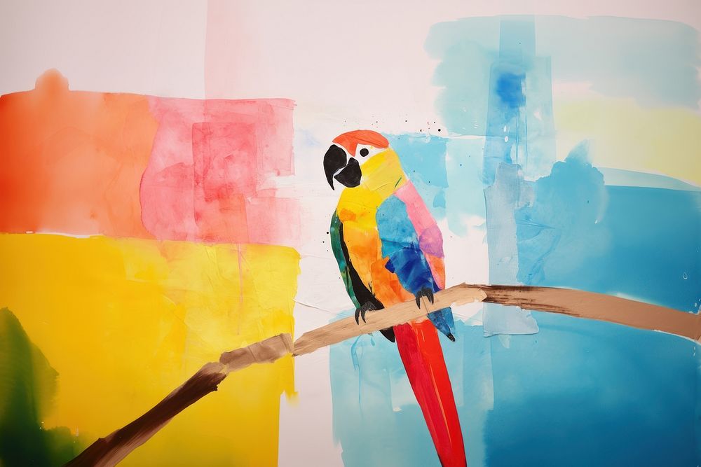 Parrot art painting animal. 