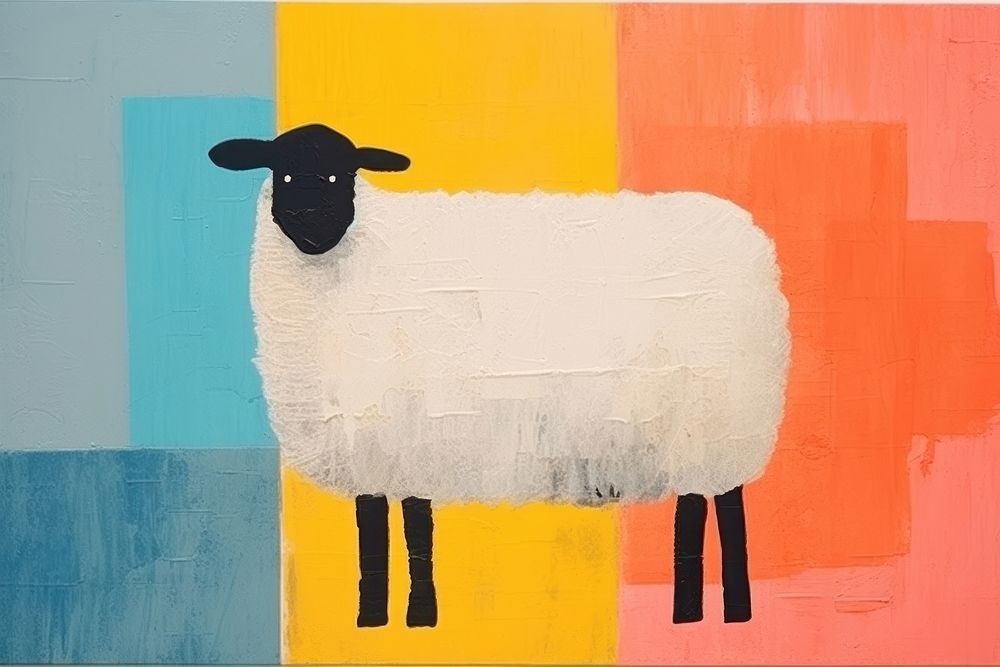 Sheep art livestock painting. 