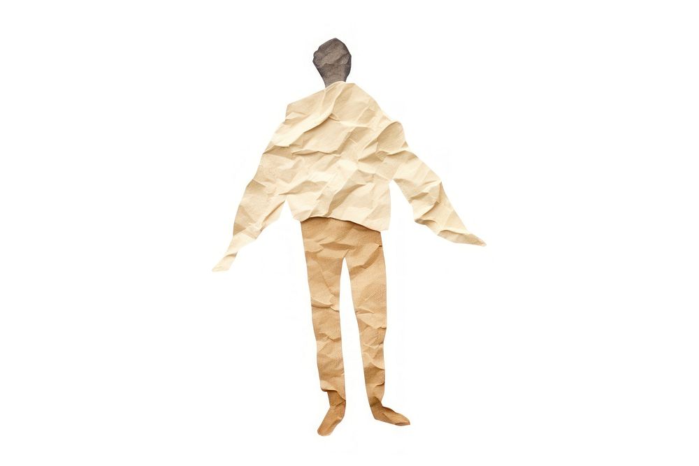 Adult paper man white background. AI generated Image by rawpixel.