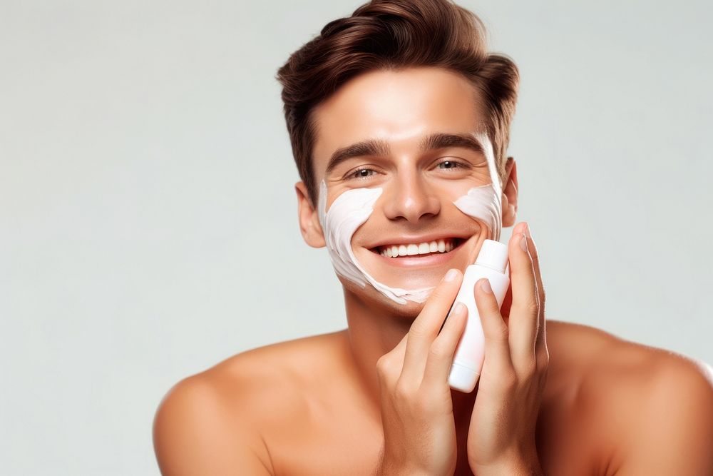 Skincare holding adult face. AI generated Image by rawpixel.