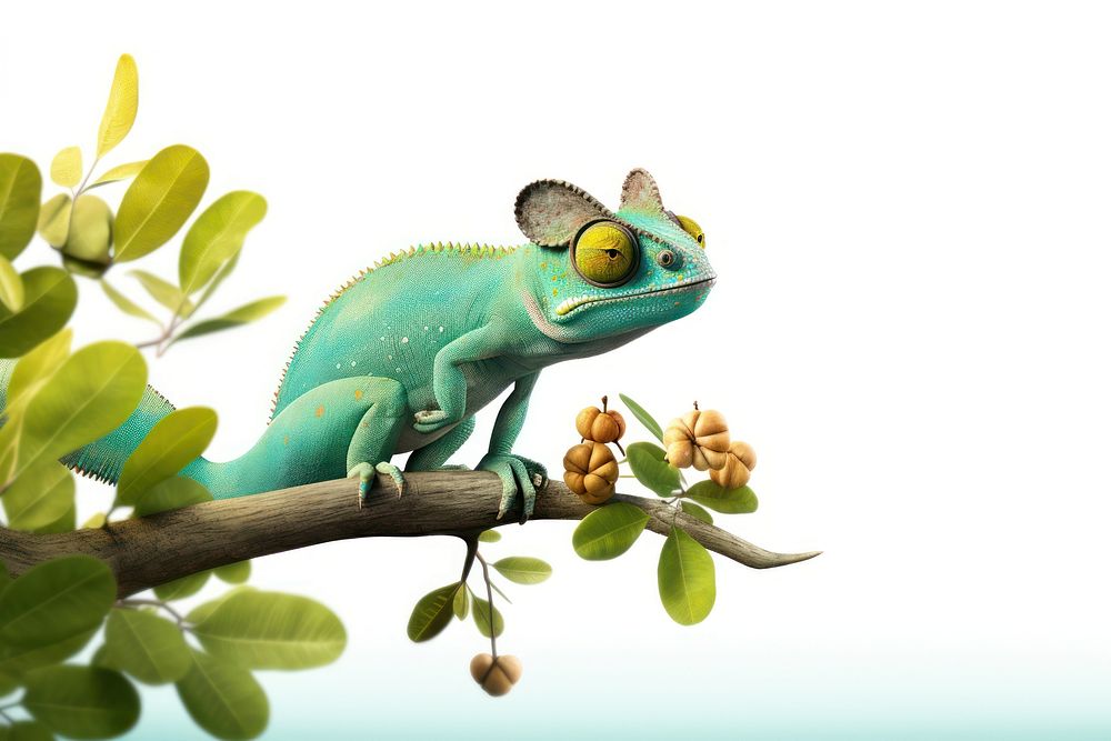 Chameleon reptile cartoon animal. AI generated Image by rawpixel.
