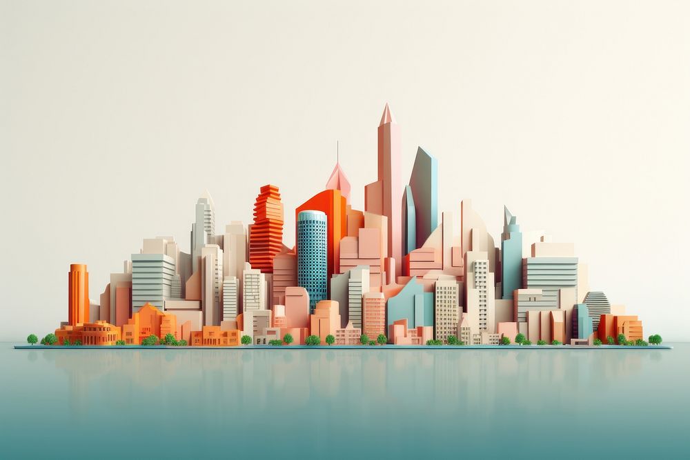 City-landscape architecture metropolis cityscape. AI generated Image by rawpixel.