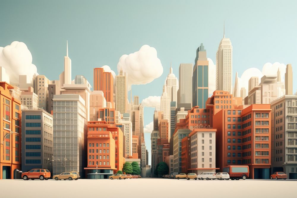 Newyork-city architecture metropolis skyscraper. AI generated Image by rawpixel.