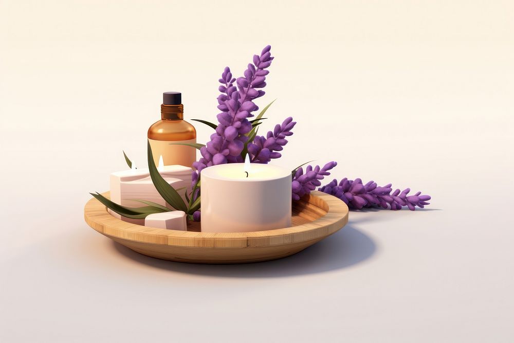 Body care lavender candle flower. AI generated Image by rawpixel.