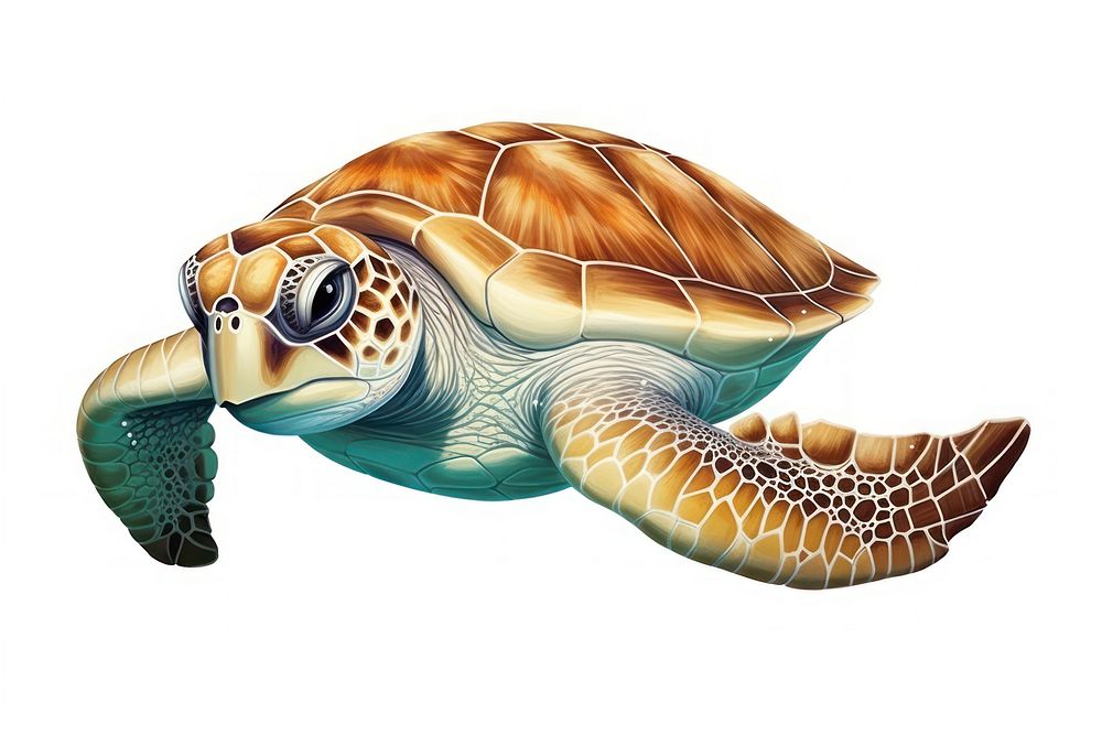 Turtle reptile animal marine. AI generated Image by rawpixel.