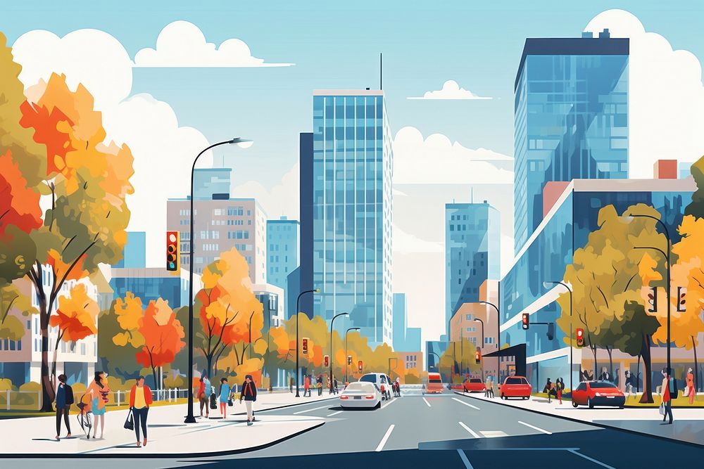 Urban landscape building city architecture. 