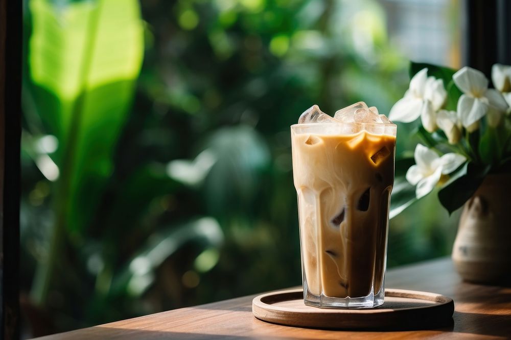 Vietnamese iced coffee beverage drink glass. AI generated Image by rawpixel.