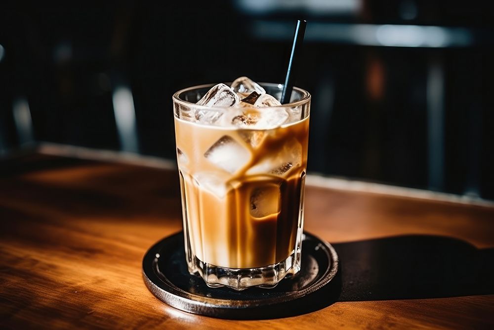 Vietnamese iced coffee beverage drink glass. AI generated Image by rawpixel.