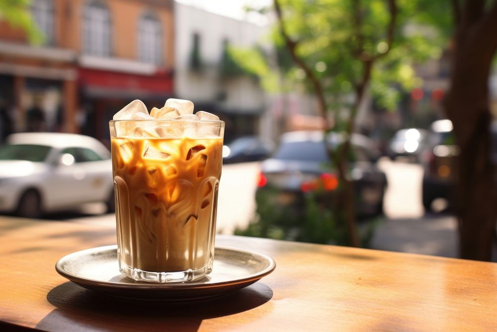 Vietnamese iced coffee drink glass cafe. AI generated Image by rawpixel.