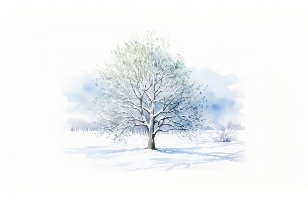 Snow snow outdoors drawing. AI generated Image by rawpixel.