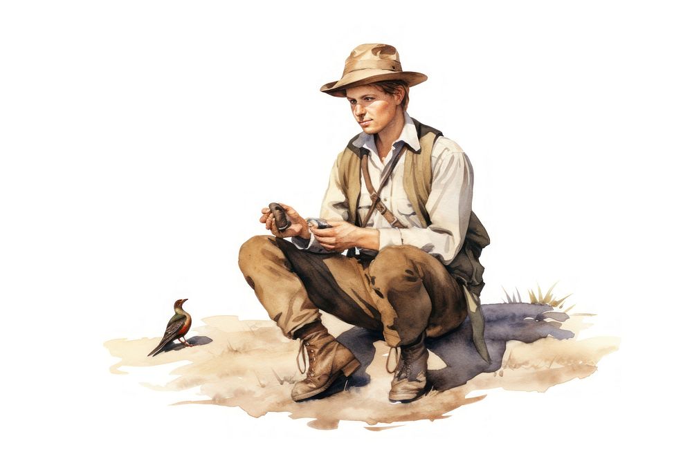 Zoologist portrait sitting adult. AI generated Image by rawpixel.