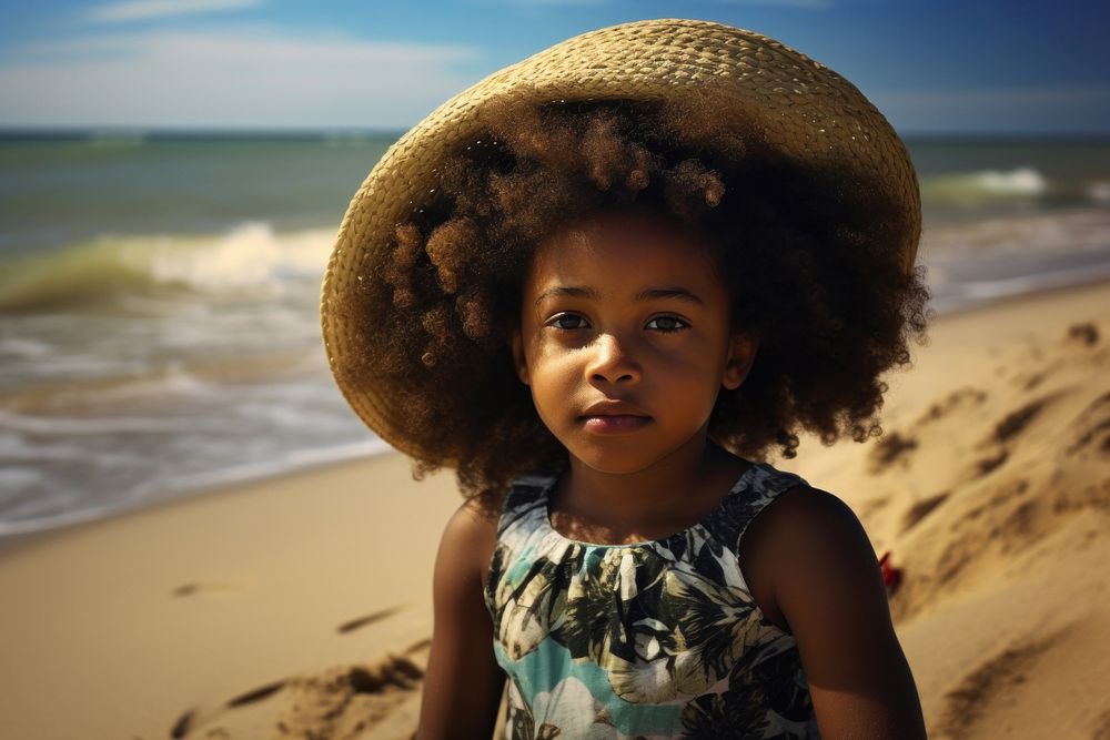 African american toddler beach portrait outdoors. 