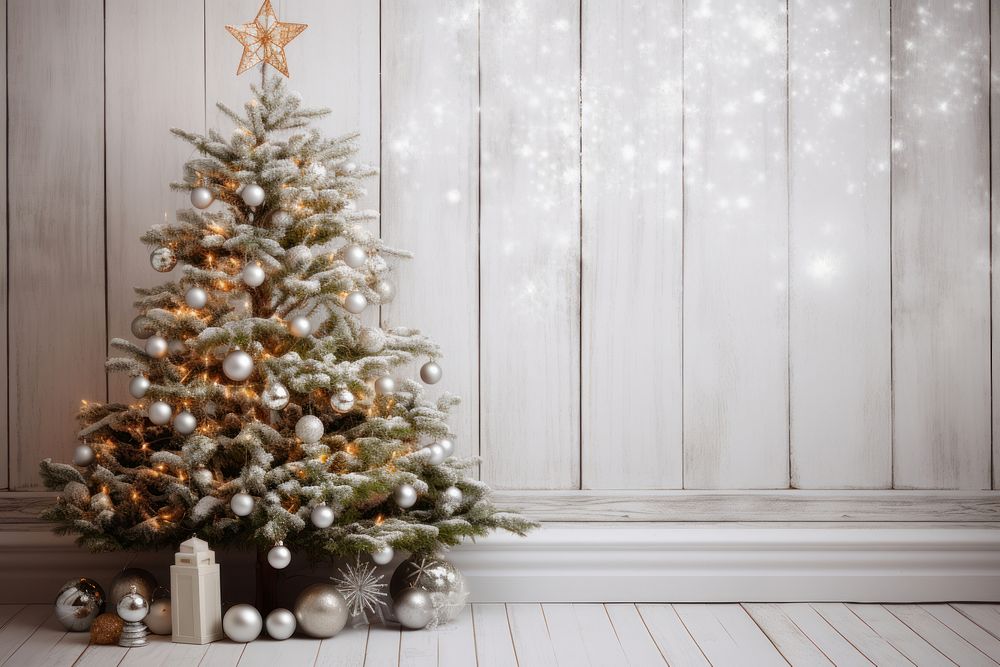 Christmas decoration white tree. AI generated Image by rawpixel.