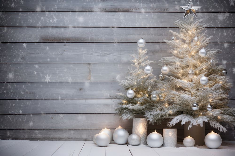 Christmas decoration white tree. AI generated Image by rawpixel.
