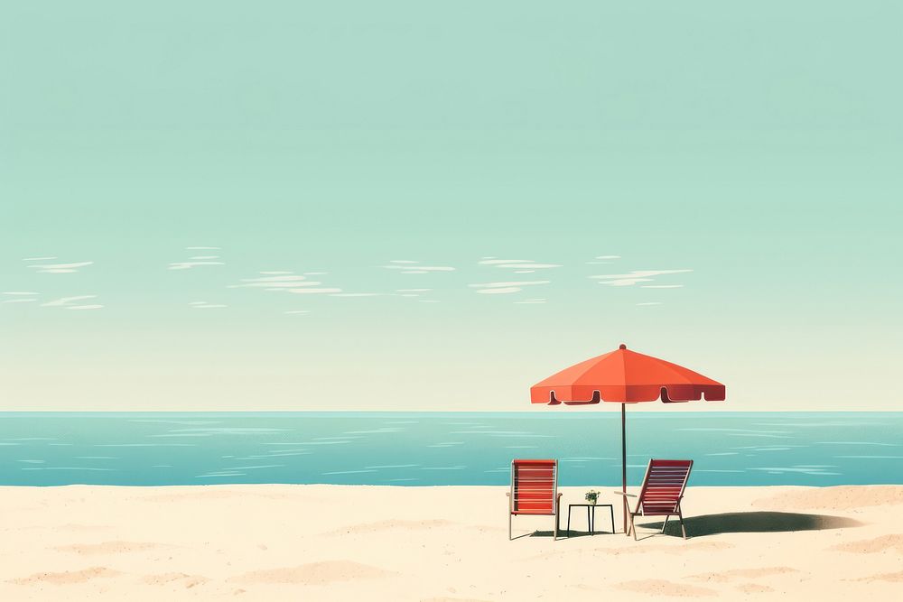 Beach furniture outdoors horizon. AI generated Image by rawpixel.