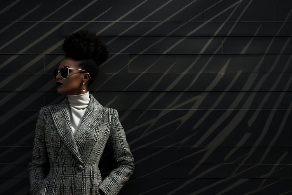 Black businesswoman sunglasses standing adult. 