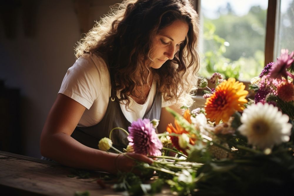 Flower adult plant woman. AI generated Image by rawpixel.