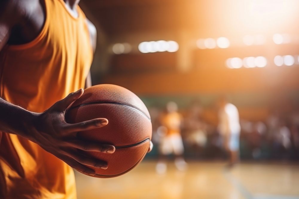 African american man play basketball sports competition exercising. 