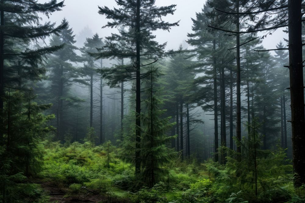 Forest tree wilderness vegetation. AI generated Image by rawpixel.
