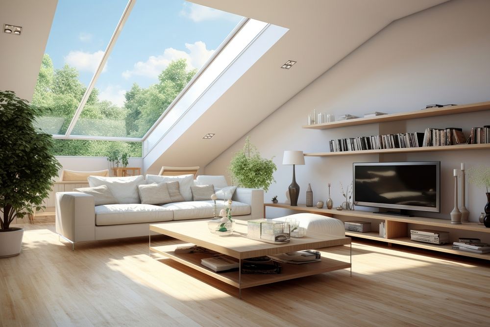 Modern living room house architecture furniture. AI generated Image by rawpixel.