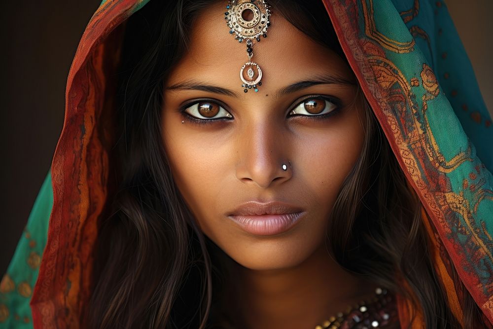 Indian woman portrait adult photo. AI generated Image by rawpixel.