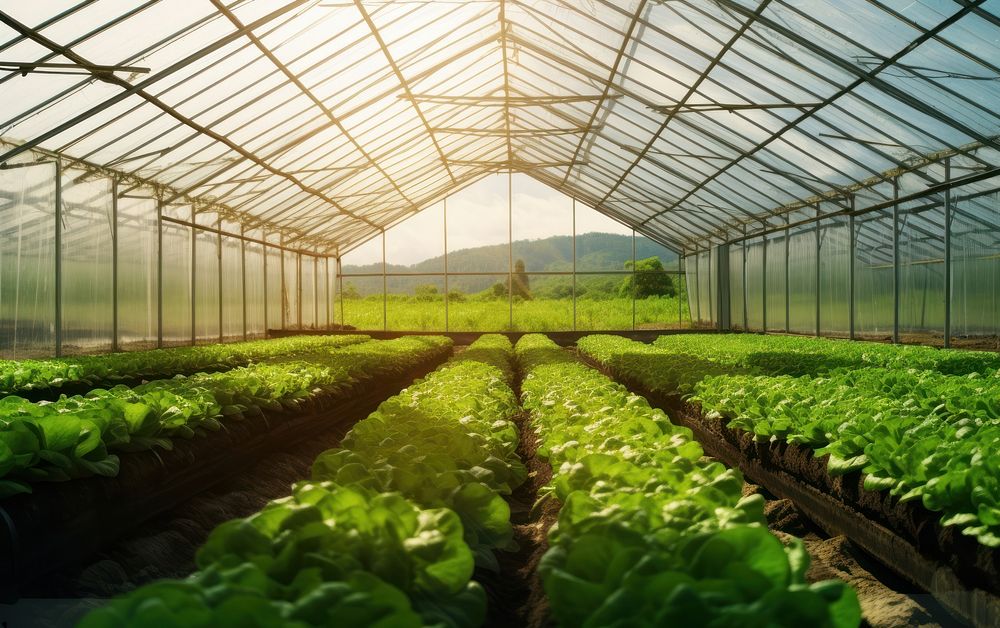 Lettuce greenhouse gardening outdoors. AI generated Image by rawpixel.
