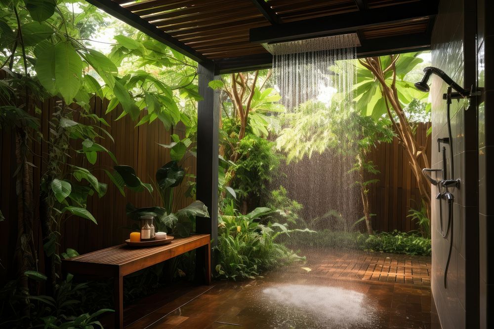 Outdoor bathroom outdoors garden nature. AI generated Image by rawpixel.