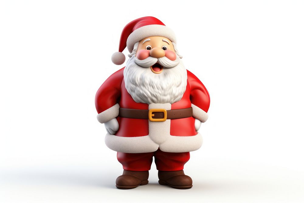Santa claus cartoon white background representation. AI generated Image by rawpixel.