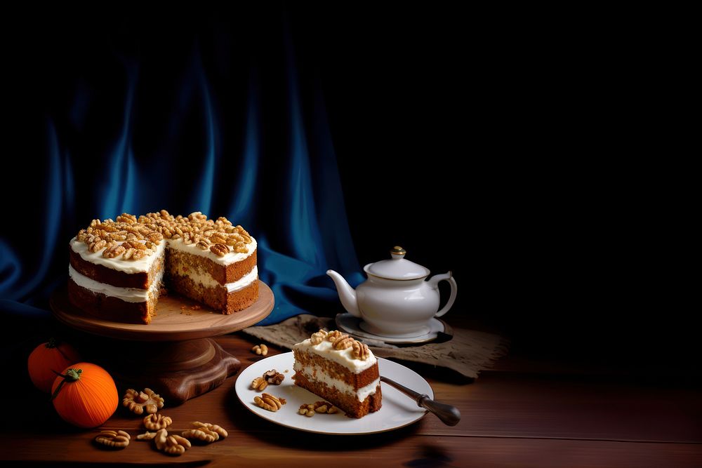 Carrot cake dessert table food. AI generated Image by rawpixel.