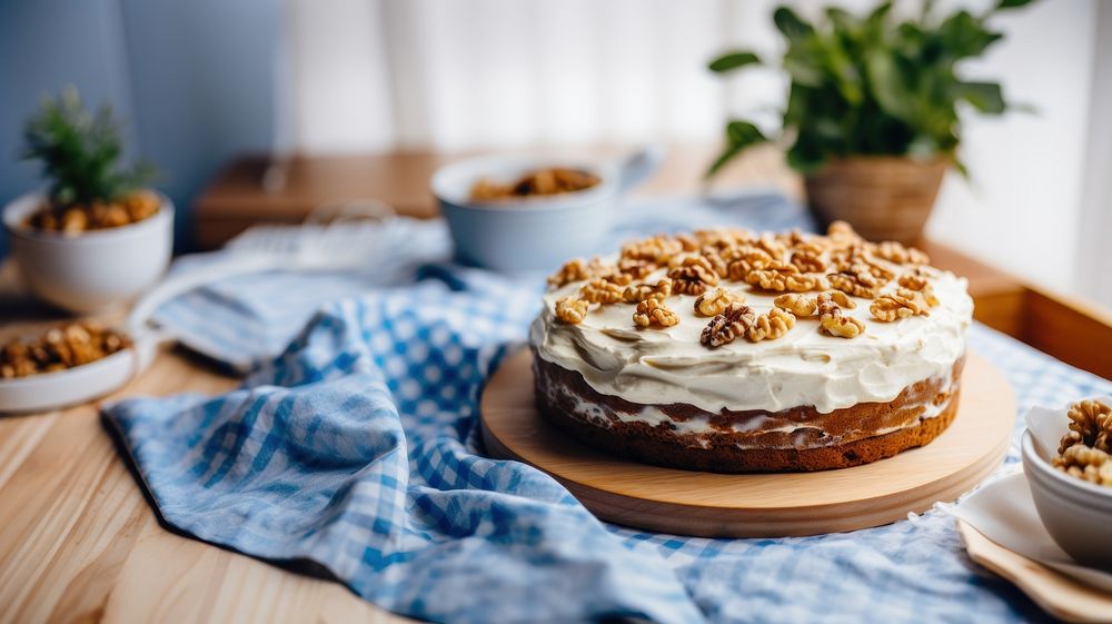 Carrot cake cheesecake dessert cream. AI generated Image by rawpixel.