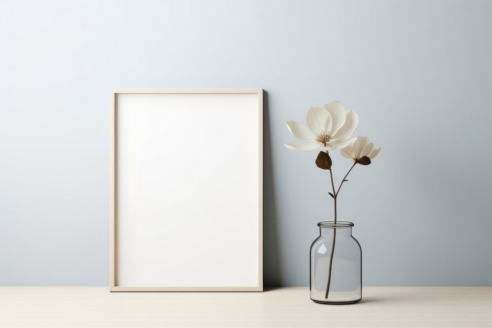 Flower frame vase picture frame. AI generated Image by rawpixel.