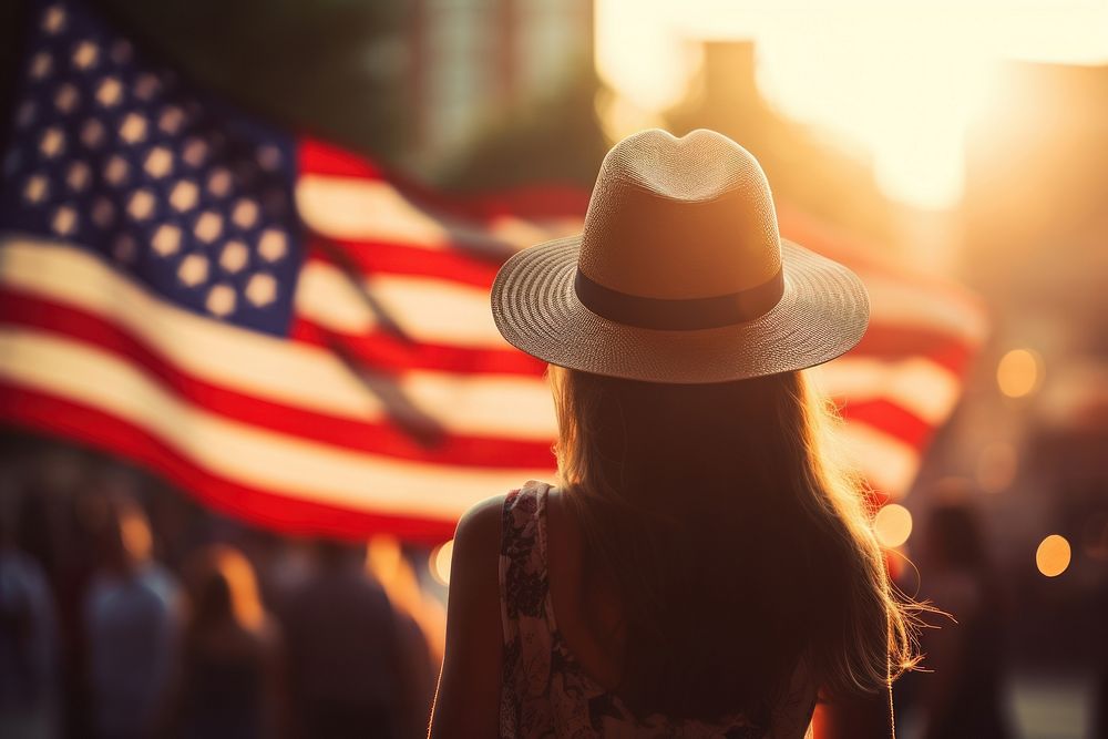 America Independence Day independence adult flag. AI generated Image by rawpixel.