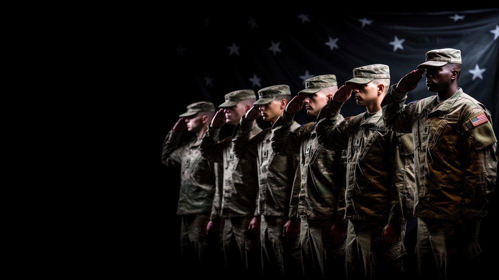 American armys salute military soldier adult. AI generated Image by rawpixel.