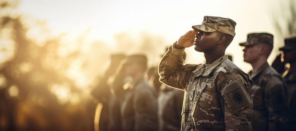 American armys salute military soldier adult. AI generated Image by rawpixel.