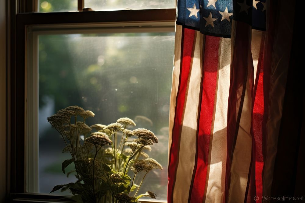 American dream window light plant. AI generated Image by rawpixel.