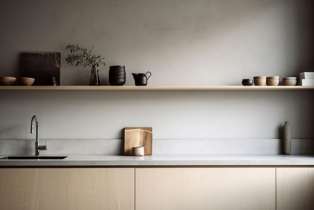 Kitchen shelf sink architecture. 