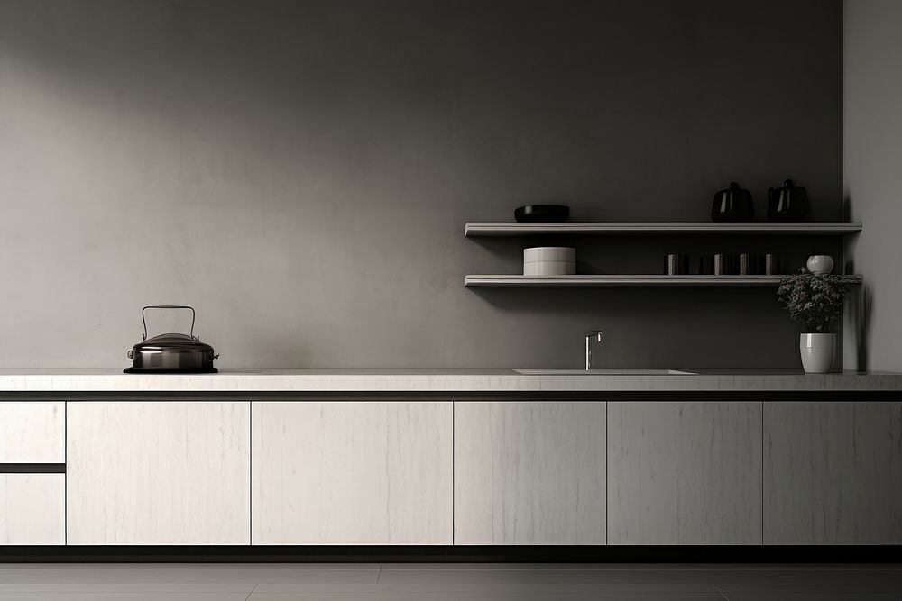 Kitchen architecture furniture shelf. AI generated Image by rawpixel.