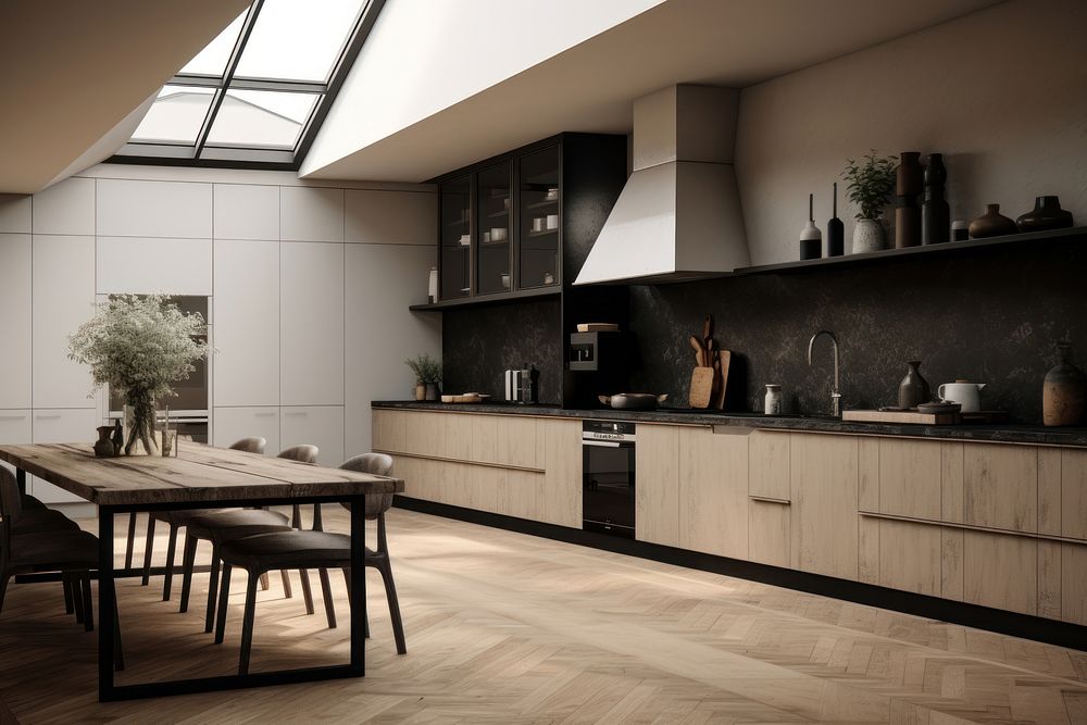 Kitchen architecture furniture flooring. 