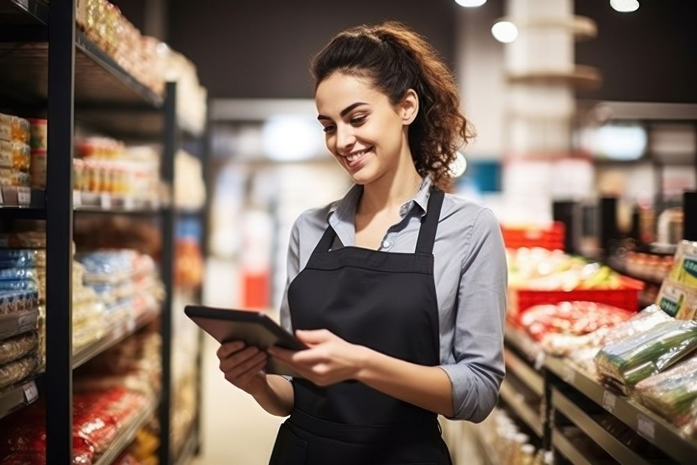 A Cheerful shop owner entrepreneur standing market. AI generated Image by rawpixel.