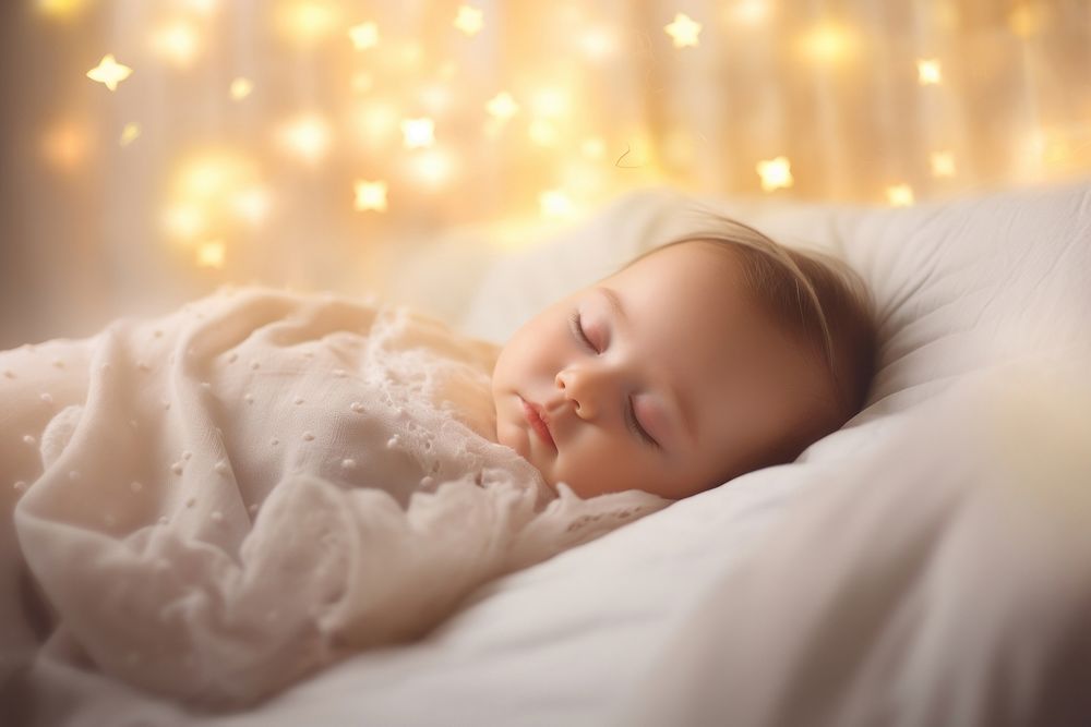 Sleeping baby bed furniture. AI generated Image by rawpixel.